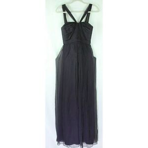 Amsale Charcoal Grey Chiffon Bridesmaid Gown